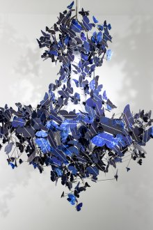 Декор на полилей от хартия за пеперуди