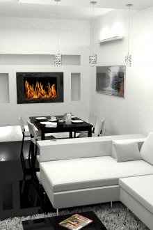 Модерен минималистичен дизайн на хола и трапезарията