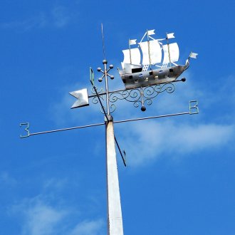 Метеорологично лопато с ветроход на покрива