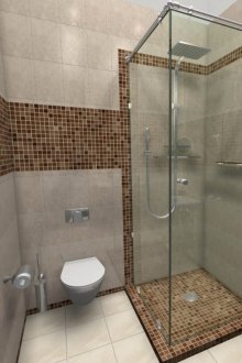 Ъглов душ с дъждовен душ