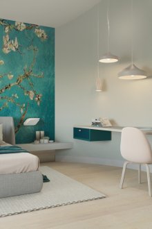 Драперна стена с плат в спалнята