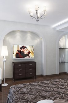 Тъмни скрин в интериора на спалнята