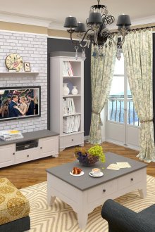 Скрин със стъкло в хола