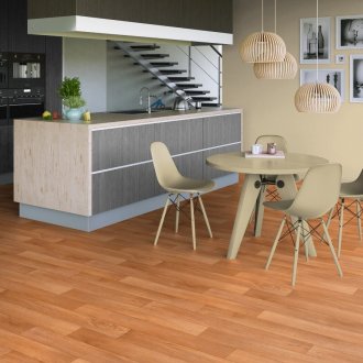 Линолеум под ламинат в интериора на кухнята