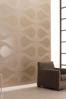 Кафяво-тюркоазен тапет в интериора на спалнята