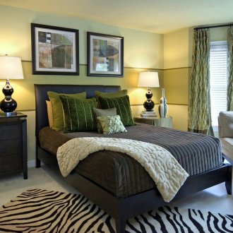 Маслинови тапети в спалнята