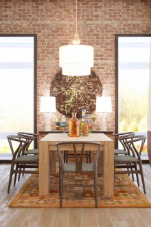 Червена тухла в етнически интериор