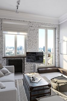 Лека тухла в интериора на хола