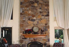 Plaster decorative stone in the English interior