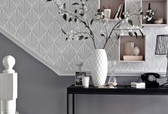 White wallpaper with abstract pattern