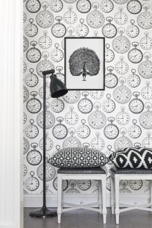 Бял тапет с щампа