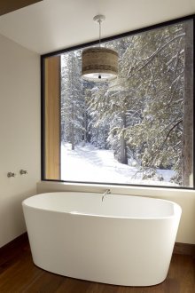 White curtains in the interior of a country house