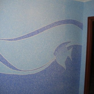 Рисуване на риба с течен тапет