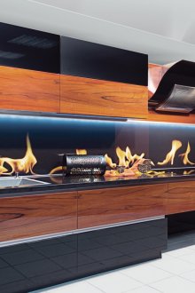 Kitchen with a decorative apron