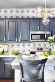 Modern cozy kitchen in white and gray tones