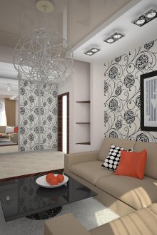 Plakate und Licht verleihen dem Raum mehr Raum.