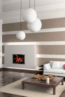 Zweifarbige Wand erweitert auch den Raum