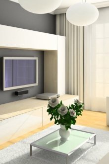 Helle Vorhänge im Wohnzimmer