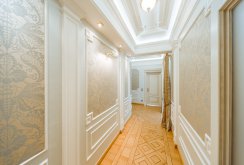 White wall panels in the hallway