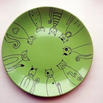 Bild von Katzen auf einer Platte