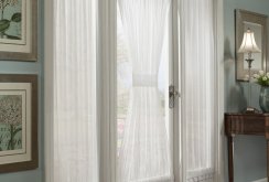 White hourglass curtains