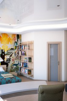 Room for a teenager boy with a brick wall