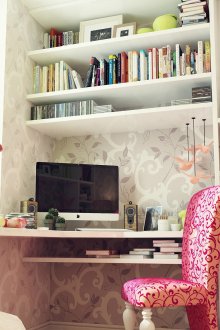 Work area in room for teenage girl