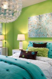 Room for a teenage girl with bright decor