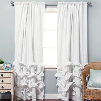White ruffle curtains
