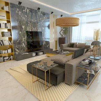 Marmor im Inneren des Wohnzimmers