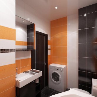 Оранжева плочка в интериора на авангарда