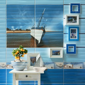 Синя плочка с фотопечат