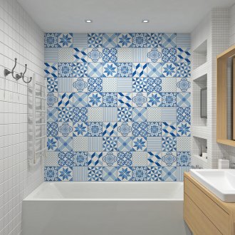 Синя пачуъркова плочка