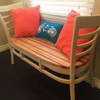 Bench of two old chairs