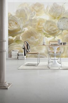 3d тапет в хола със снимка на рози