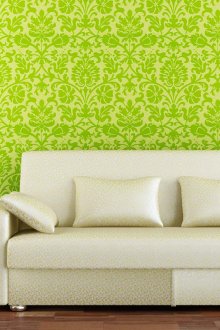 Дневна със зелени шарени 3d тапети