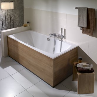 Tab mandi seterika dengan panel kayu