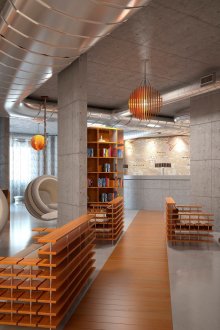 Bright apartment with an unusual layout in the style of a loft