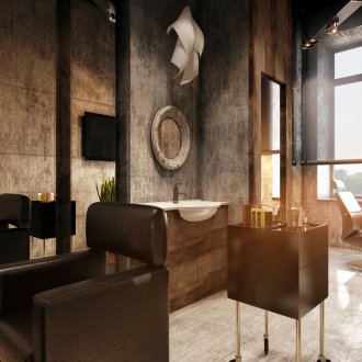 Loft style bathroom space