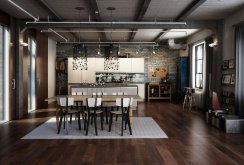Ruang makan dan gaya dapur loteng