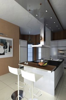 Минималистична кухня с остров