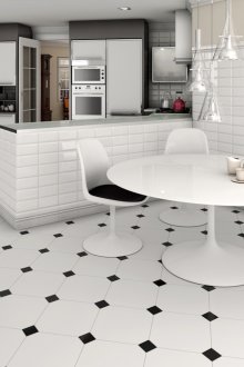 Черно-бели плочки в кухнята