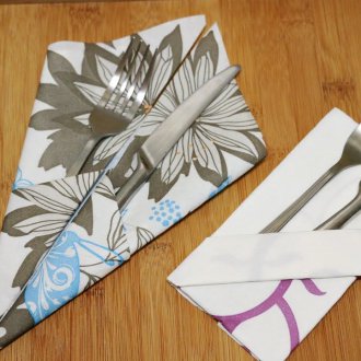 Envelopes from napkins on a table