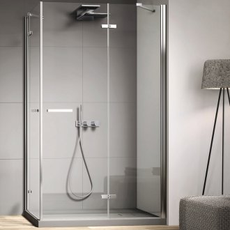 Ъглов душ с махало врата