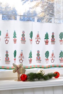 Къси коледни завеси за кухнята