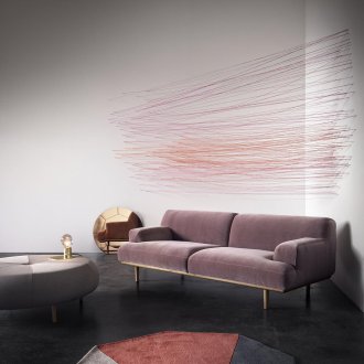 Sofa minimalis dengan pelapis velor