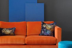 Velvet Orange Sofa
