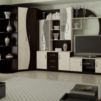 Wenge corner wall and bleached oak