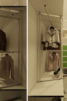 Тесен съблекалня в малък апартамент