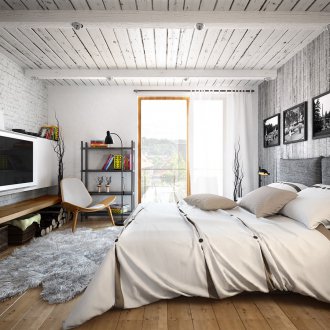 Bilik tidur loteng putih